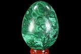 Stunning Polished Malachite Egg - Congo #89671-1